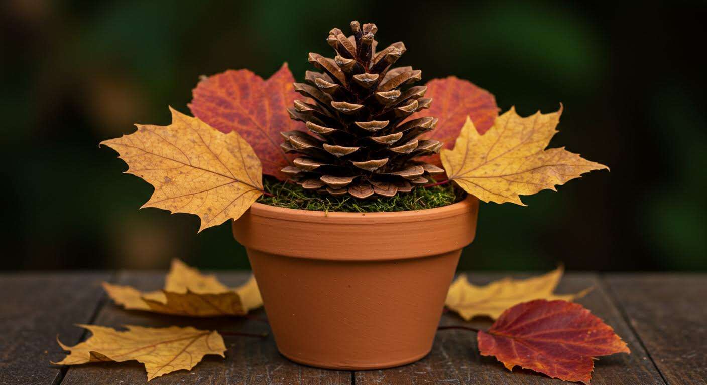 Mettez une pomme de pin dans vos pots en automne, le résultat au printemps est incroyable