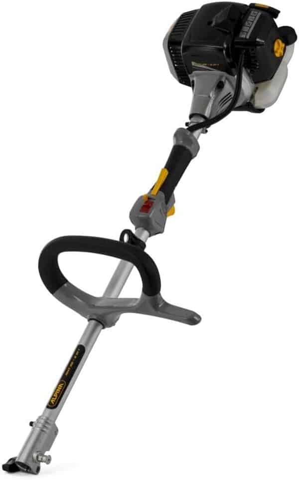 Alpina Outil Multifonctions AMT 26 – 5 en 1, Moteur Thermique de 25,4 CC, avec élagueur télescopique, Taille-haie, Débroussailleuse avec Fil et Lame, Manche télescopique Amovible, Harnais Inclus