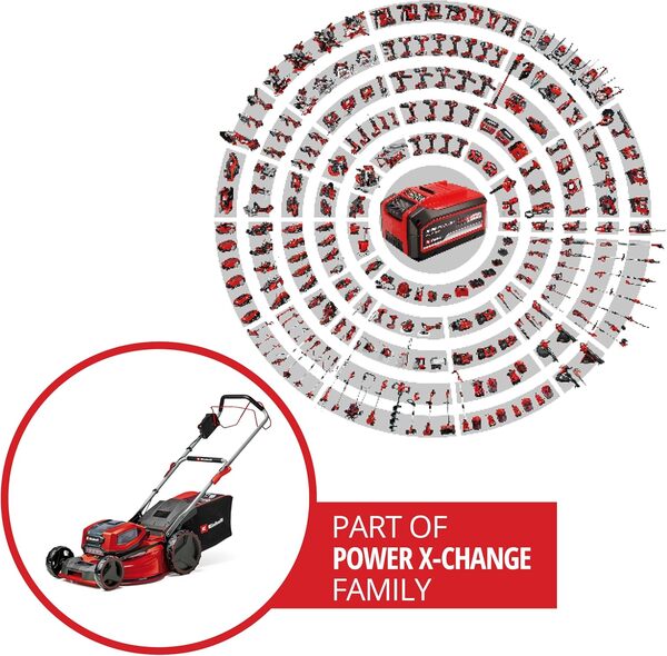 Einhell Professional Tondeuse à Gazon sans Fil GP-CM 36/52 S Li BL (4x5,2Ah) Power X-Change (36V, Moteur brushless, Coupe à 52cm) Livré avec 4 Batteries 5,2 Ah et 2 Chargeurs Doubles