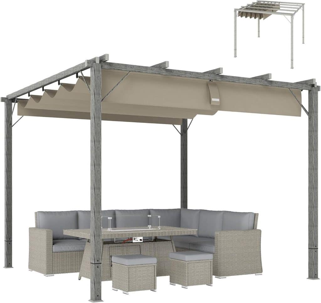 Test : pergola Outsunny avec toit réglable et protection UV 30+