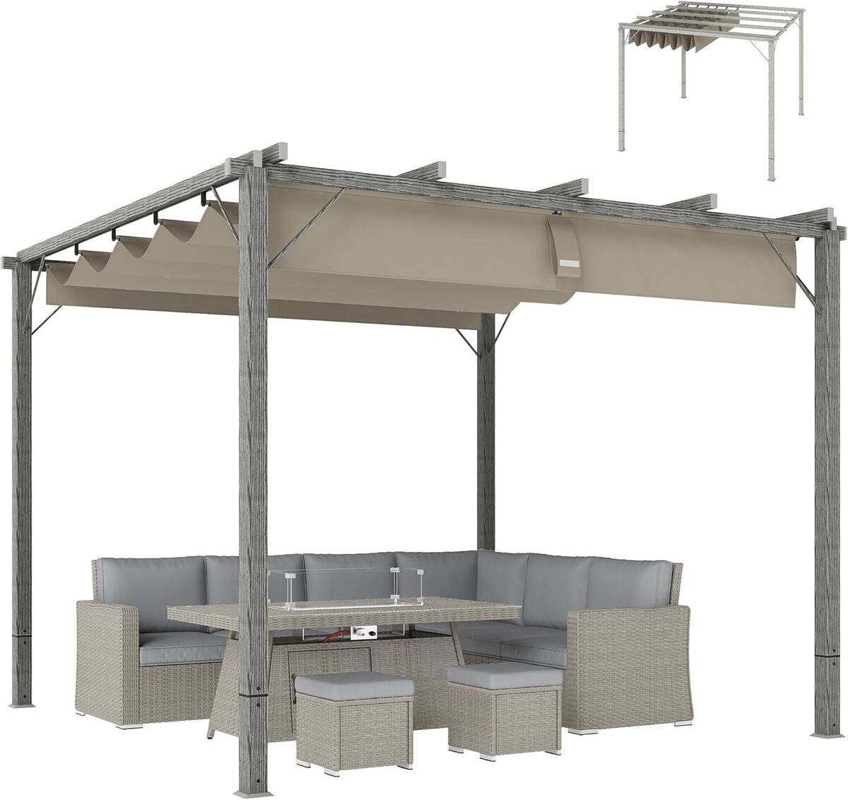 Test : pergola Outsunny avec toit réglable et protection UV 30+