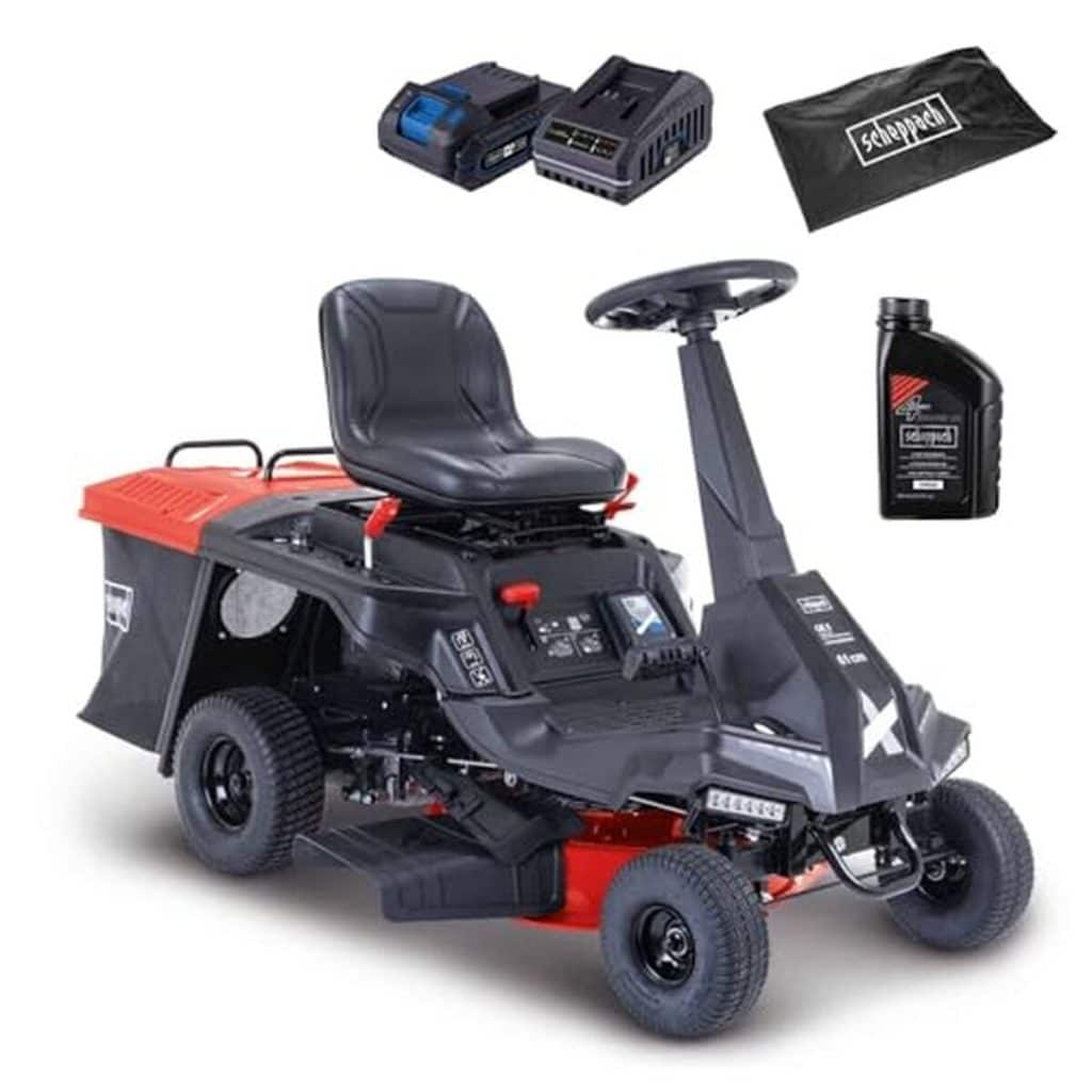 Test de la tondeuse autoportée thermique Scheppach MR235-61 : puissance et confort