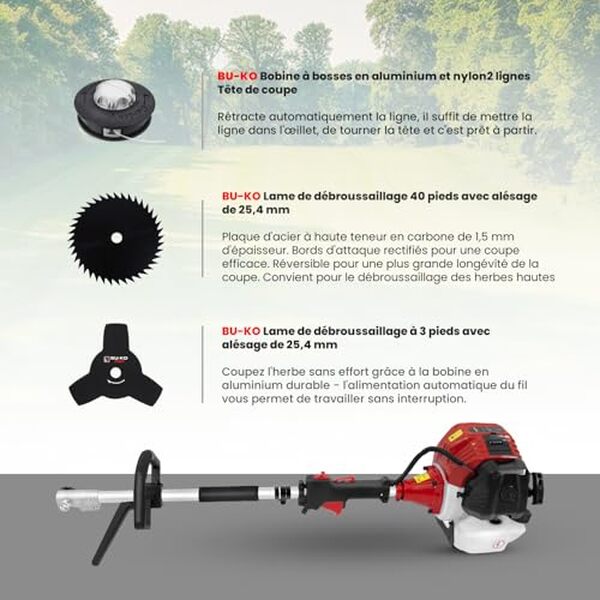 Découvrez l'efficacité de l'outil de jardin multifonction BUKO 52cc : test complet de cette machine à essence pour entretenir facilement votre extérieur.