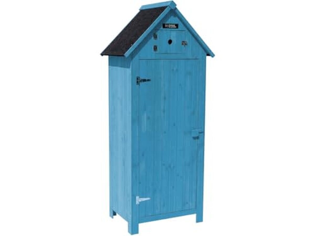 Test armoire de jardin Cabanon bleu ciel 77 x 54.5 x 179 cm